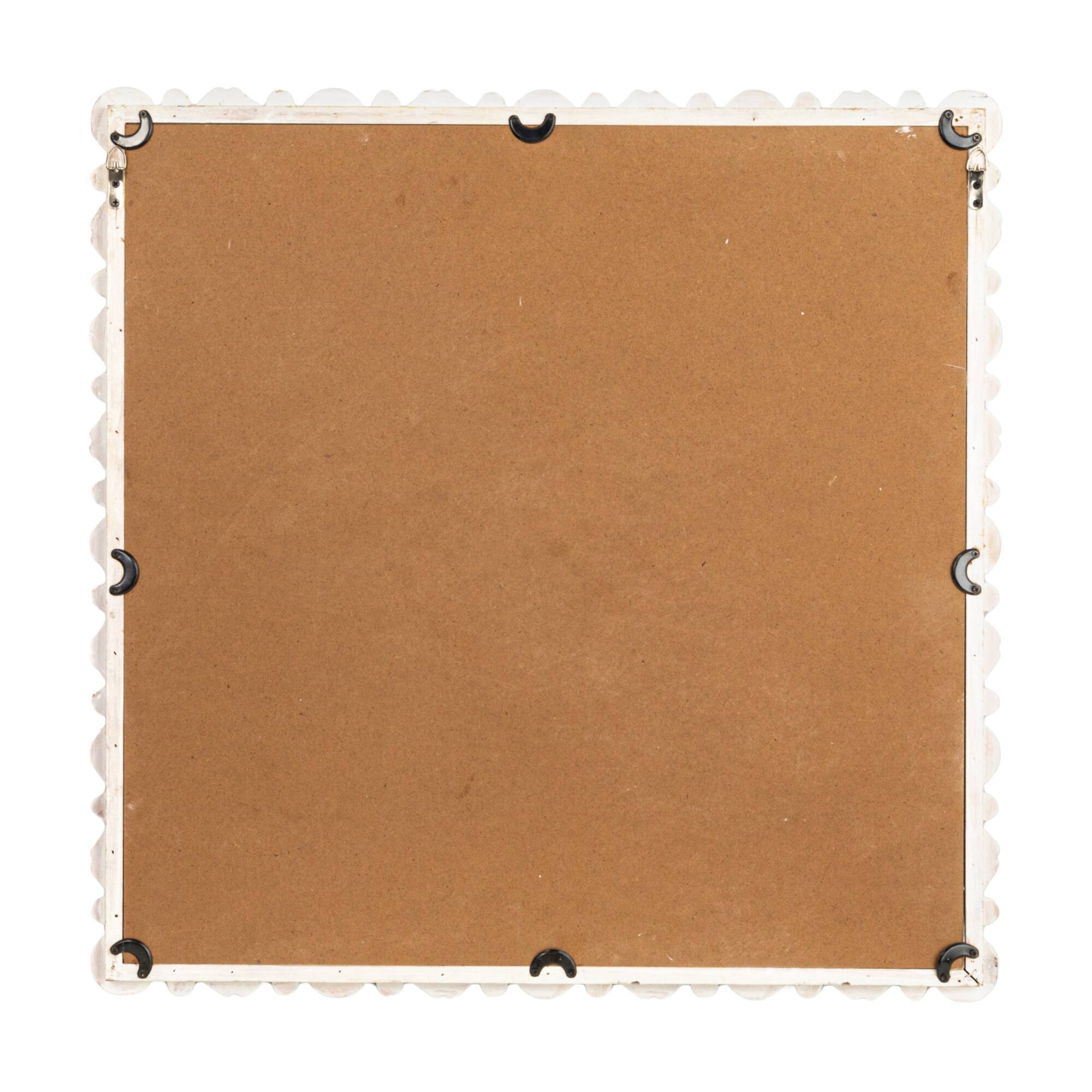Hello Honey® 25.75" White Square Raised Dowel Wood Wall Mirror